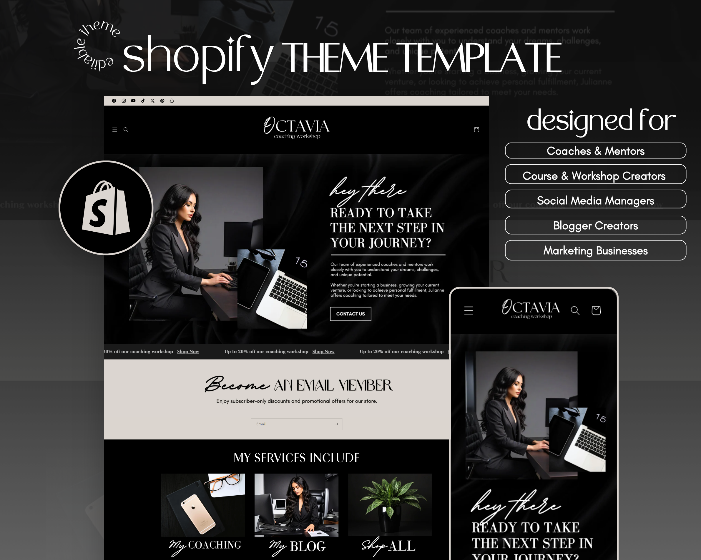 Shopify Website Template Octavia BeverlyTemplates