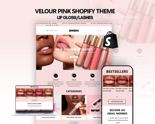 Shopify Website Template | Velour Pink