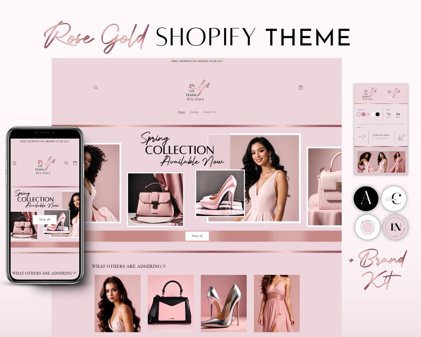 Shopify Website Template | Rose Gold