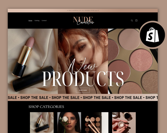 Shopify Website Template | Nude Cosmetics