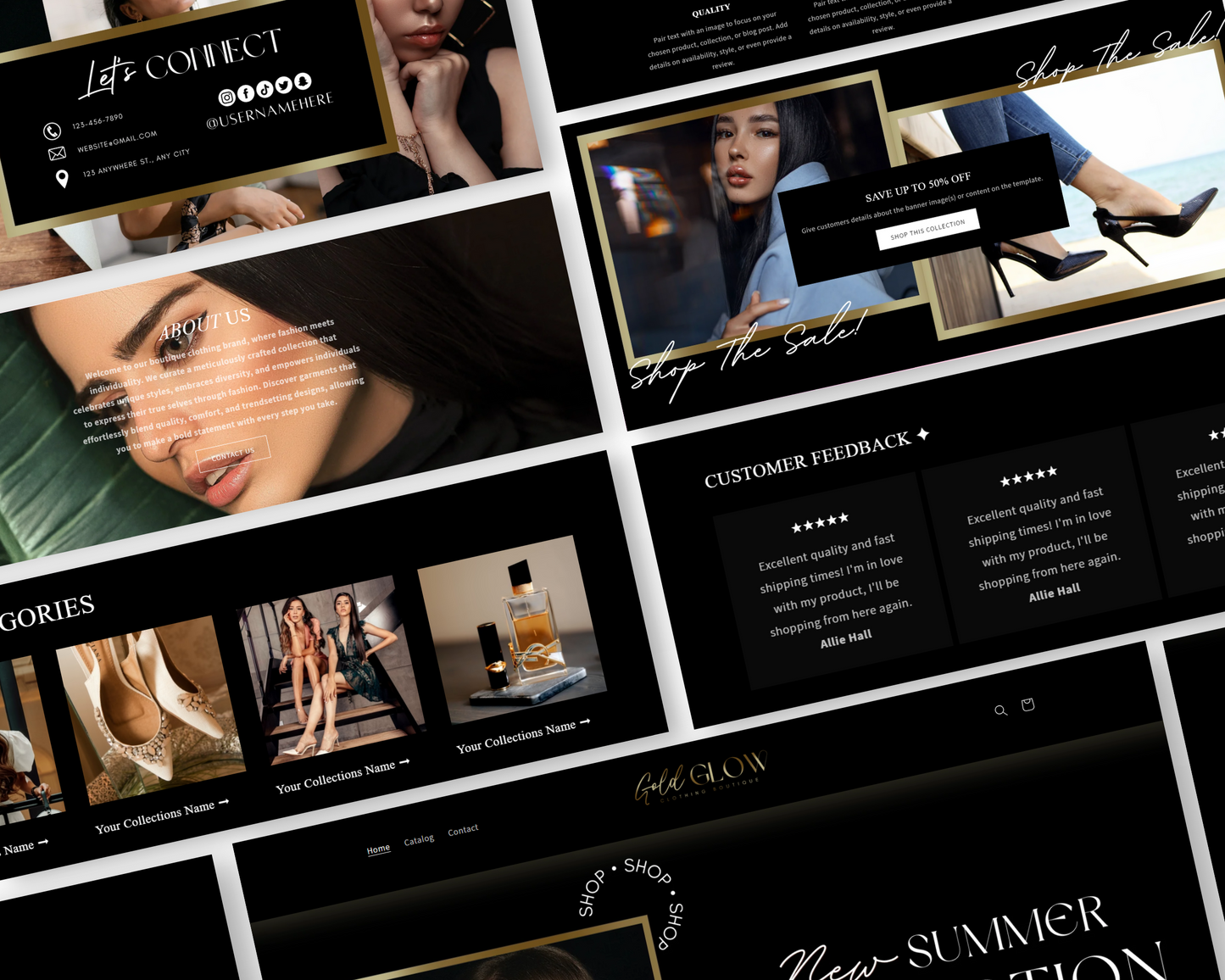 Shopify Website Template | Black & Gold