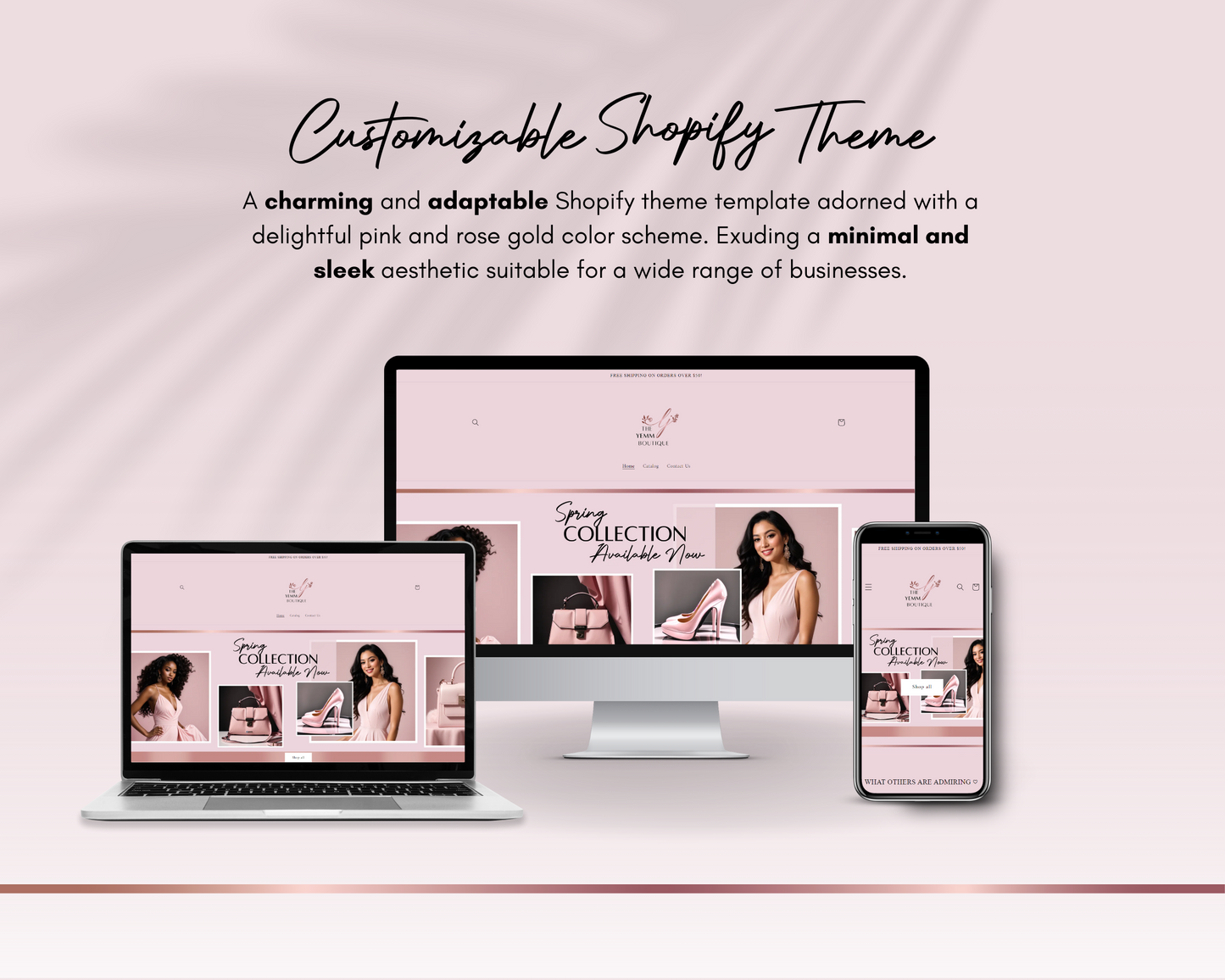 Shopify Website Template | Rose Gold