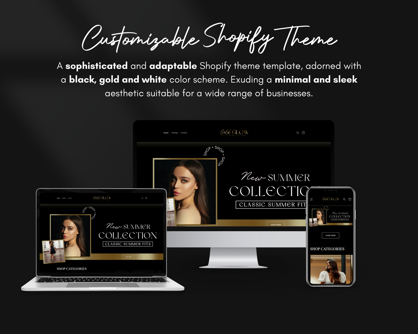 Shopify Website Template | Black & Gold