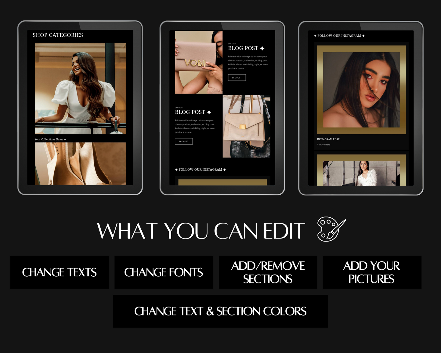 Shopify Website Template | Black & Gold