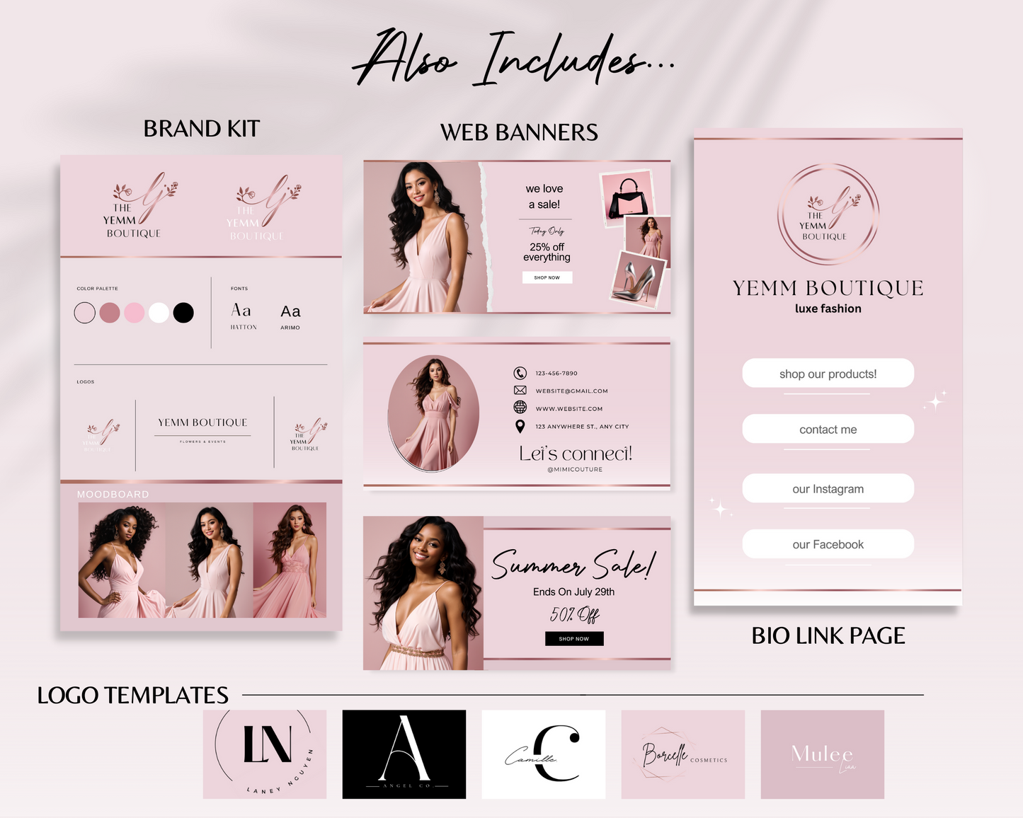 Shopify Website Template | Rose Gold