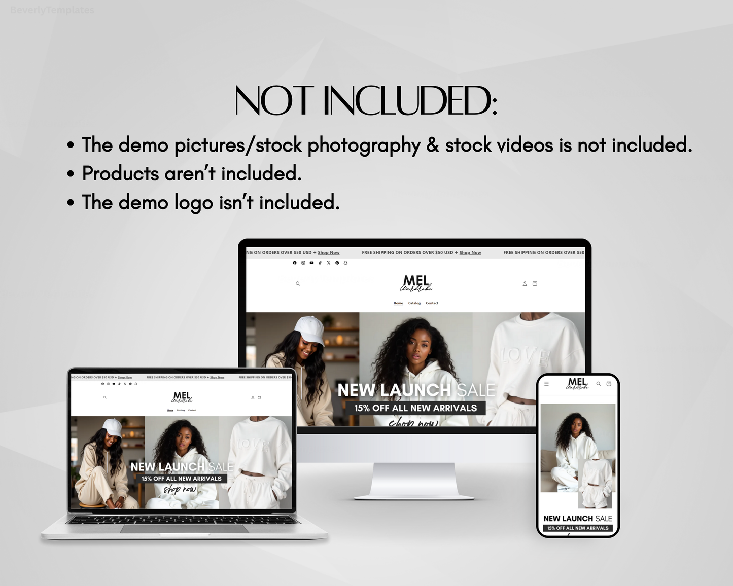 Shopify Website Template | Mel Apparel