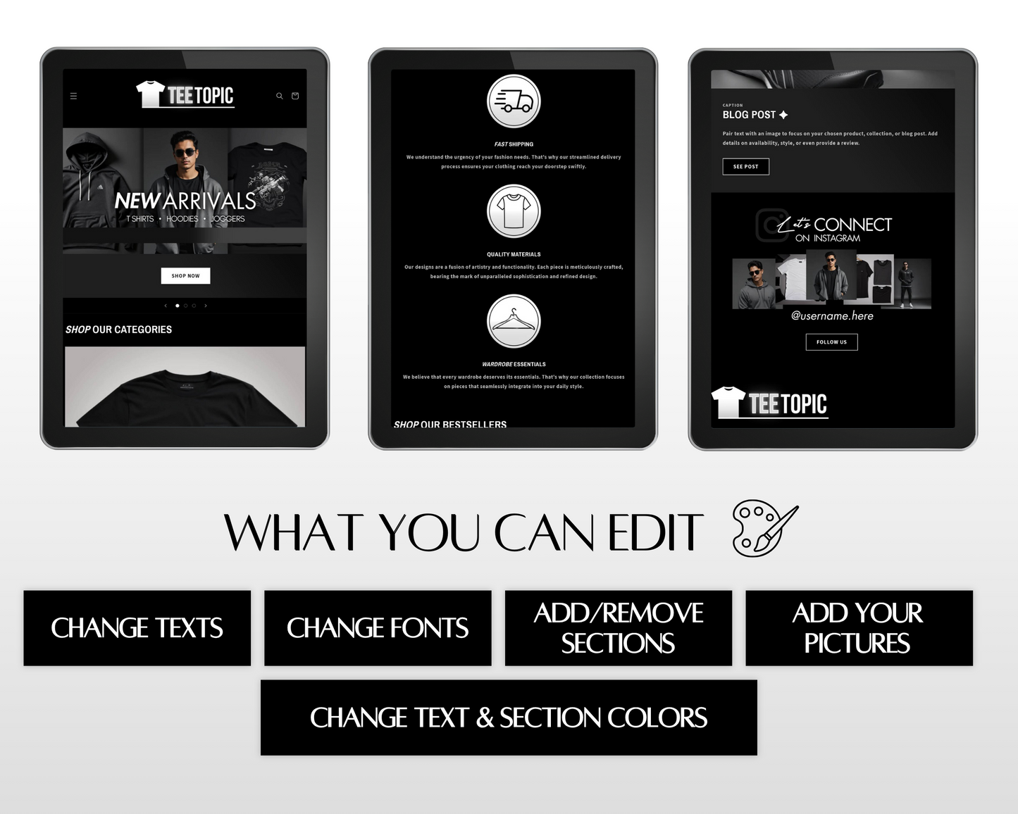 Shopify Website Template | Tee-Topic