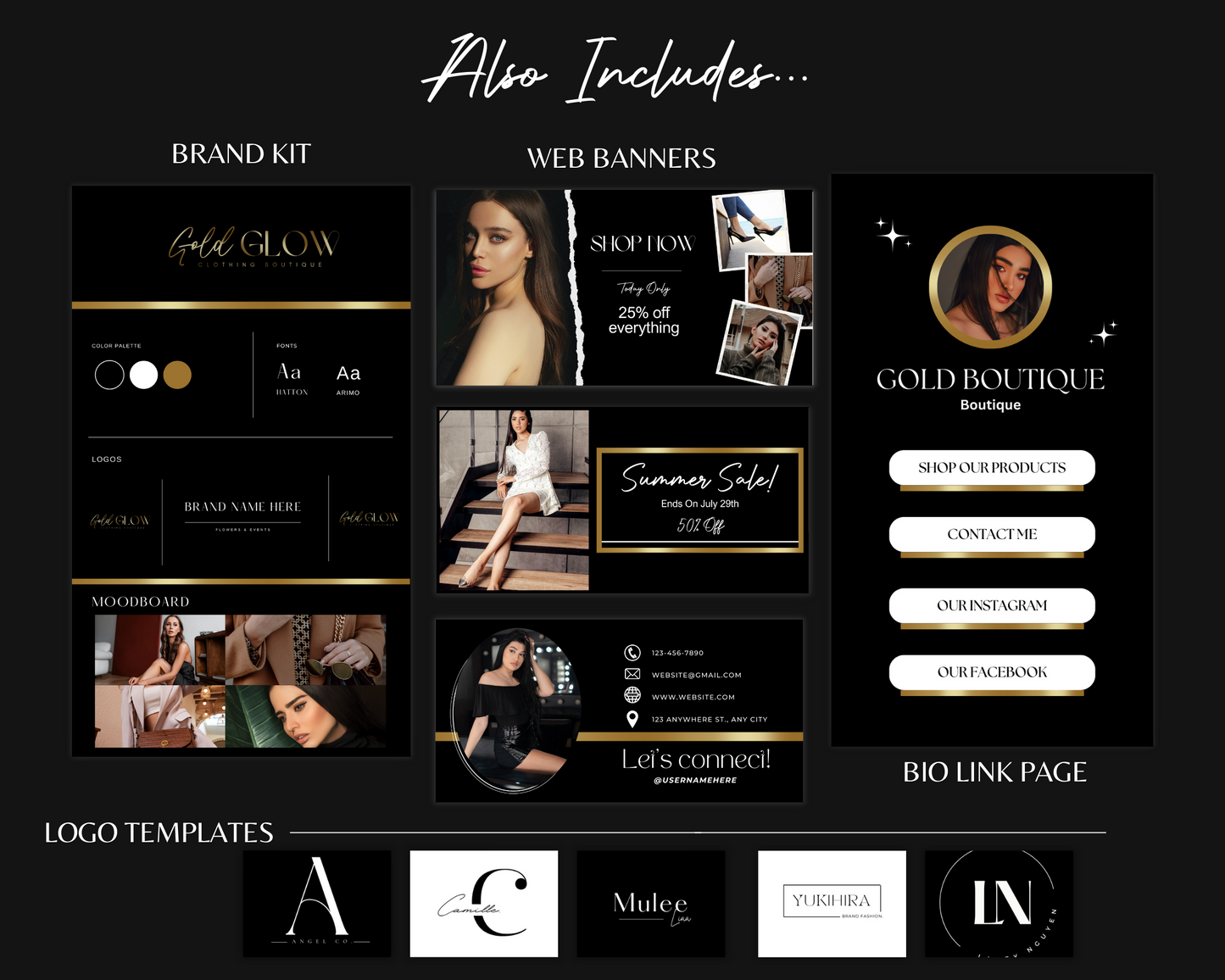 Shopify Website Template | Black & Gold