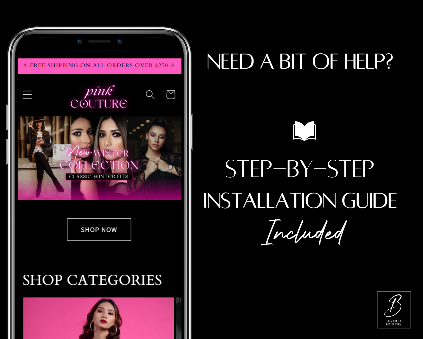 Shopify Website Template | Neon Pink