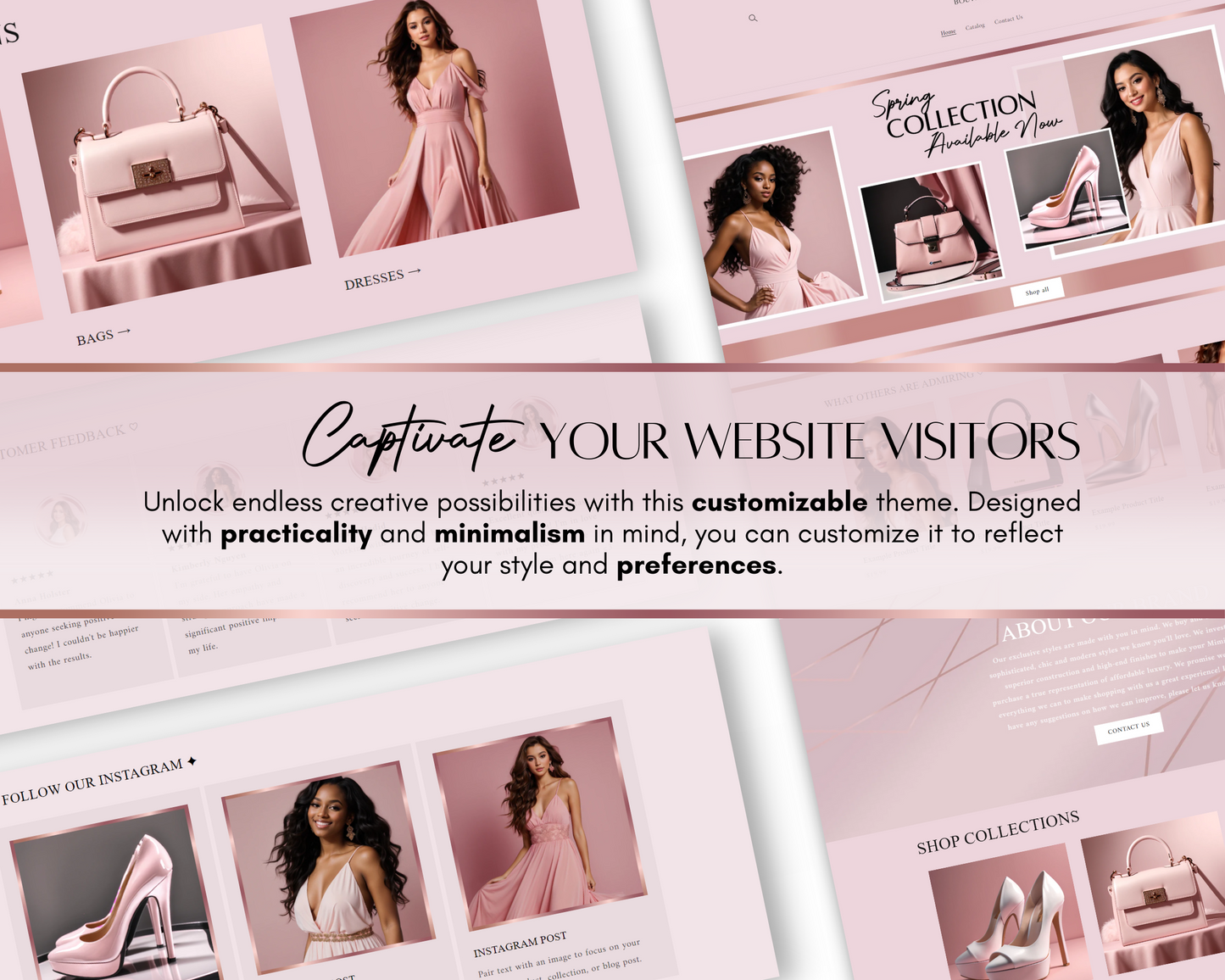 Shopify Website Template | Rose Gold