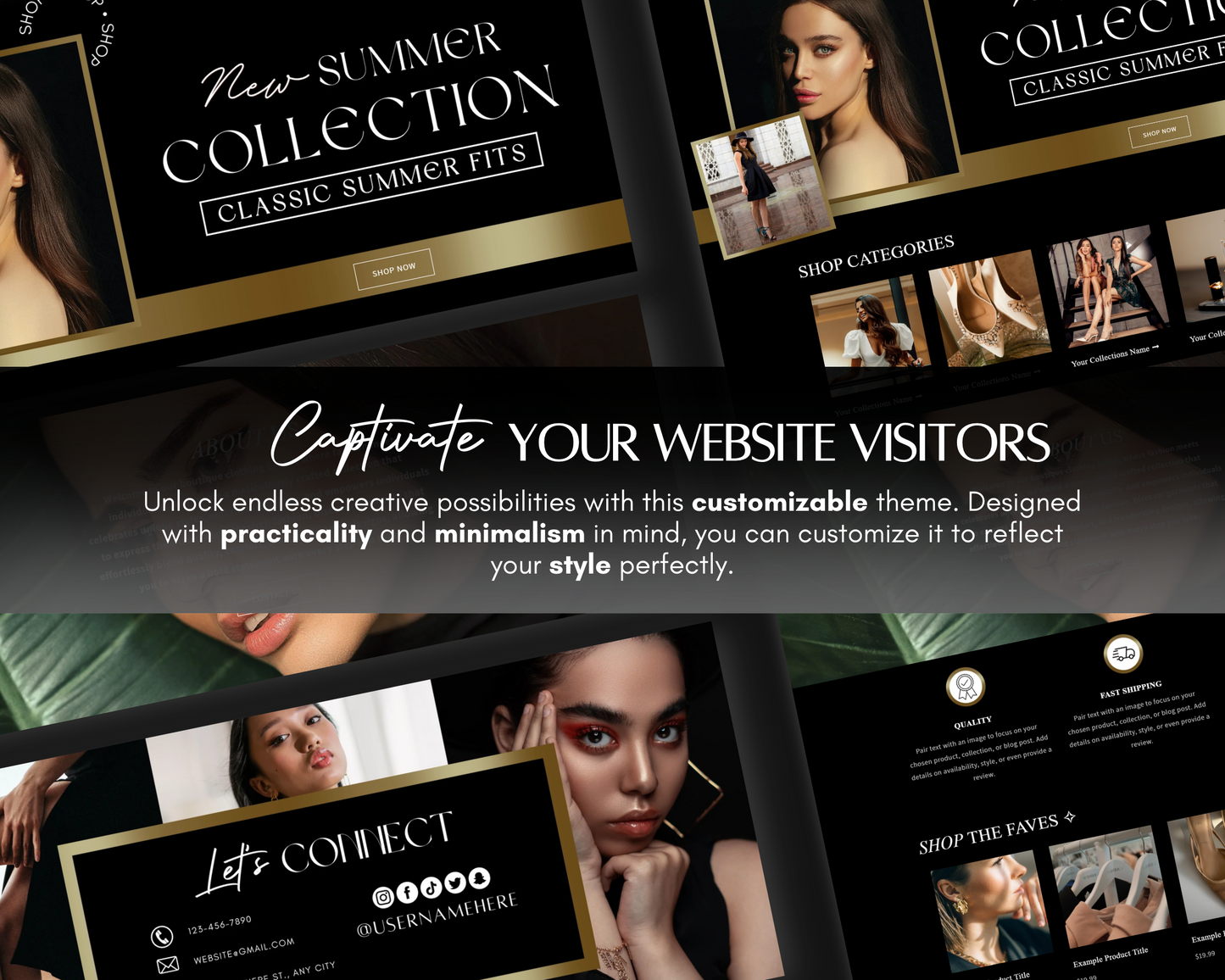 Shopify Website Template | Black & Gold