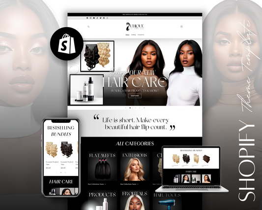 Shopify Website Template | UniqueHair