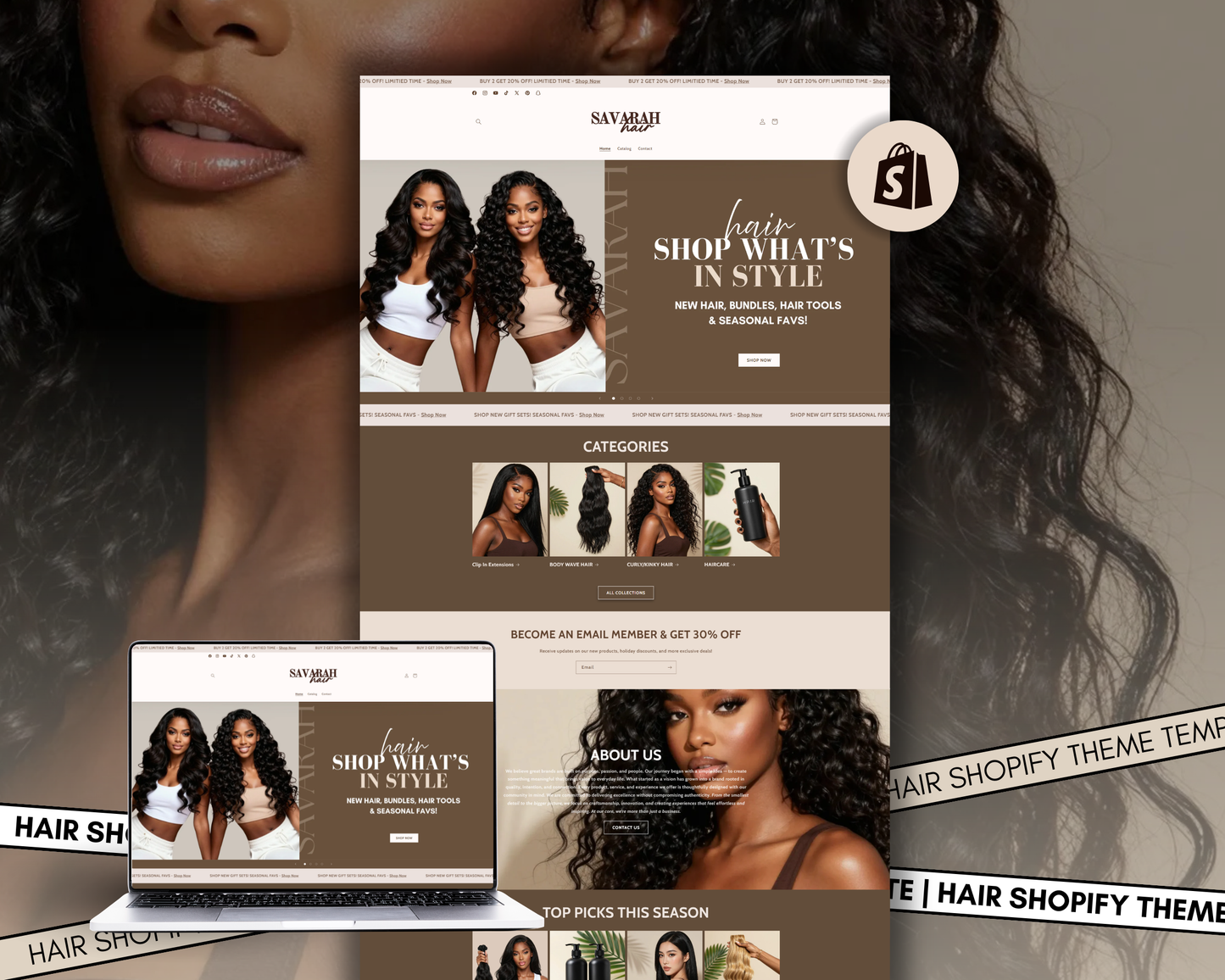 Shopify Website Template | Savarah