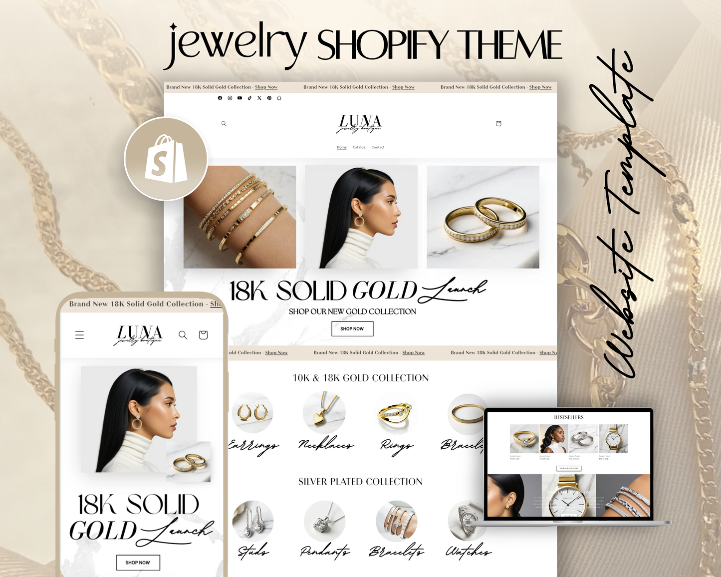 Shopify Website Template | Luna Ivory