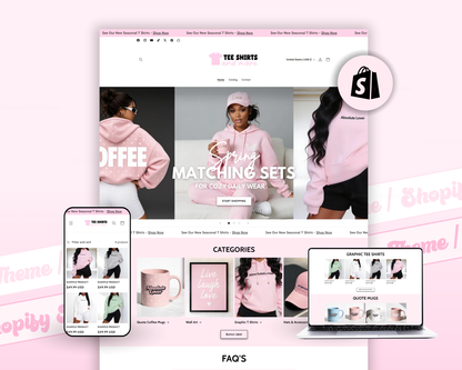 Shopify Website Template | ClaraBelle Pink