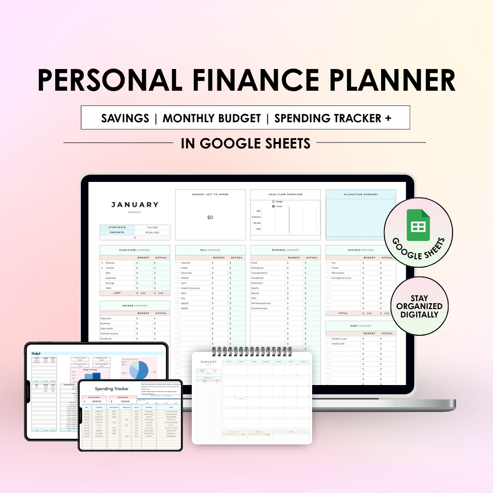 Personal Finance Tracker | Google Sheets Bundle