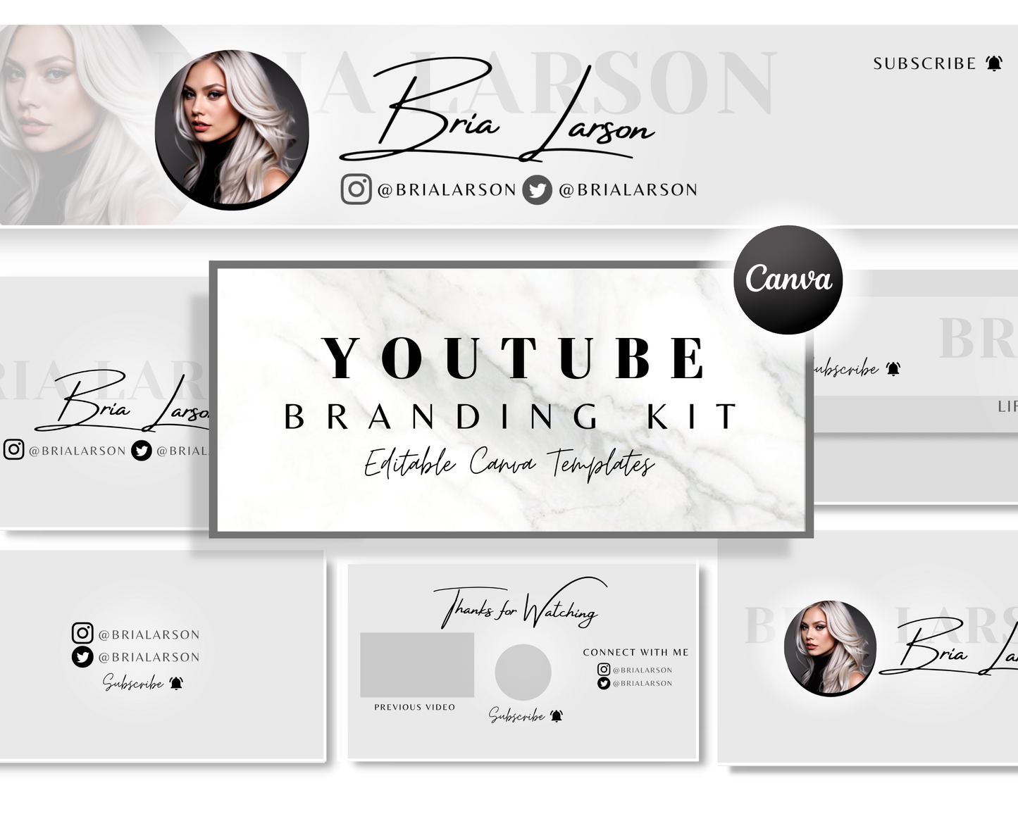 YouTube Branding Kit | Canva Template Bundle