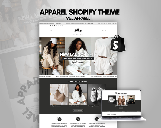 Shopify Website Template | Mel Apparel
