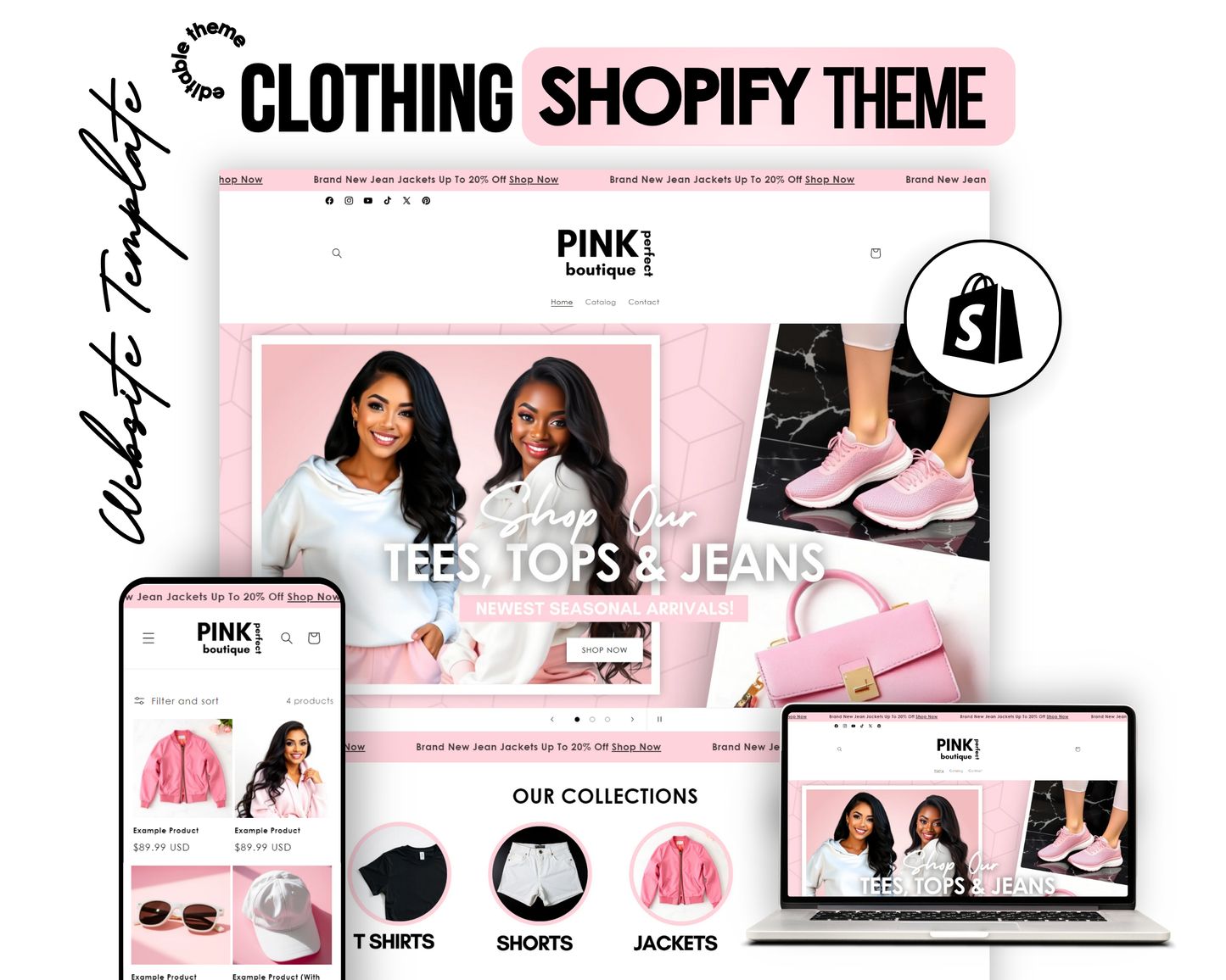 Shopify Website Template | Fabulous In Pink