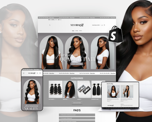 Shopify Website Template | MissHair Silver
