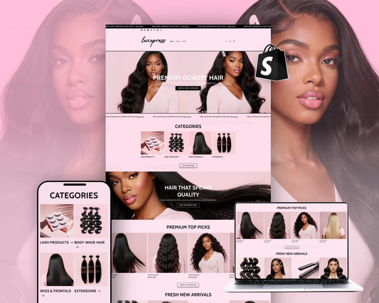 Shopify Website Template | LuxePress Pink