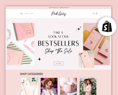 Shopify Website Template | Pixie Pink