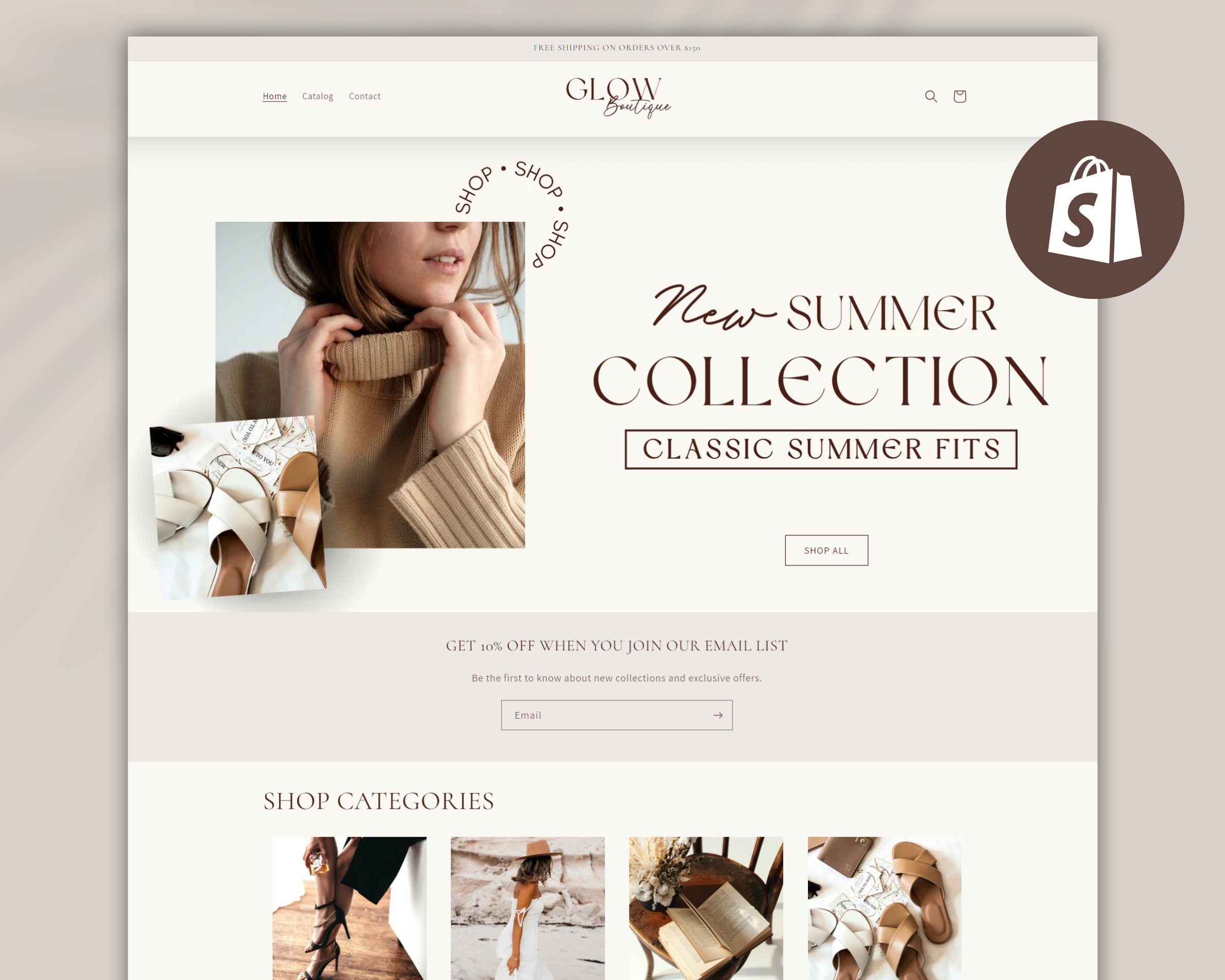 Shopify Website Template | Neutral Beige – BeverlyTemplates