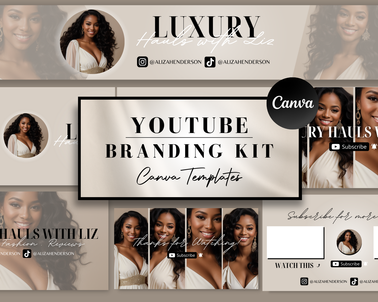 YouTube Branding Kit | Canva Template Bundle