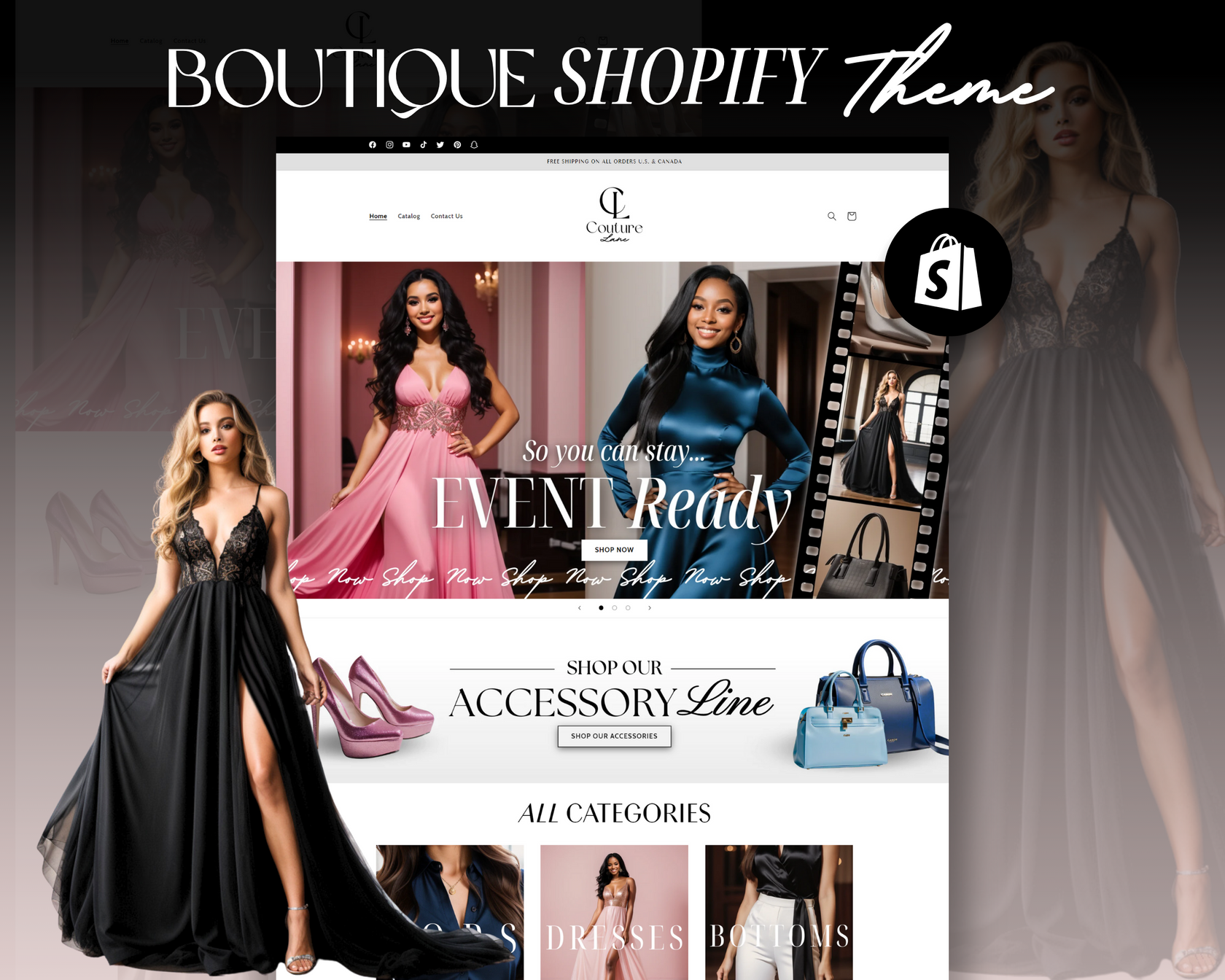 Shopify Website Template MissCouture BeverlyTemplates