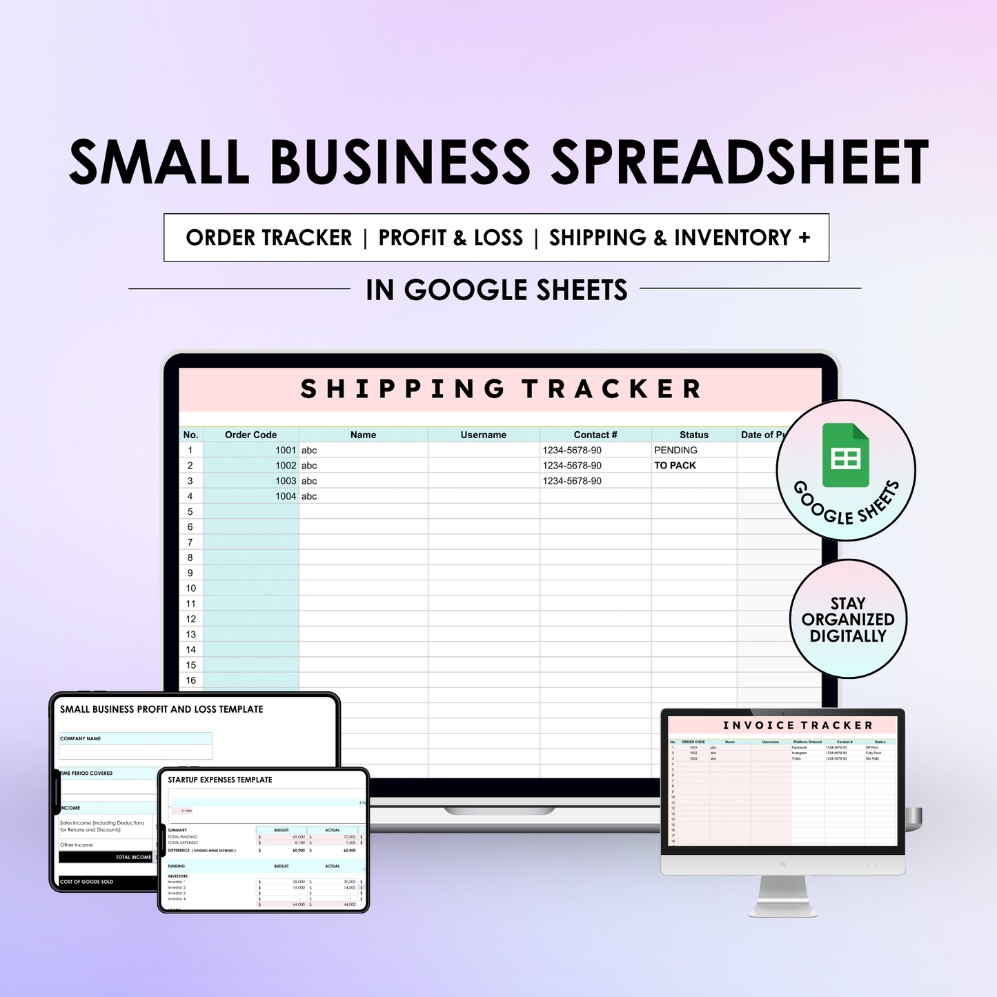 Small Business Spreadsheet | Google Sheets Bundle