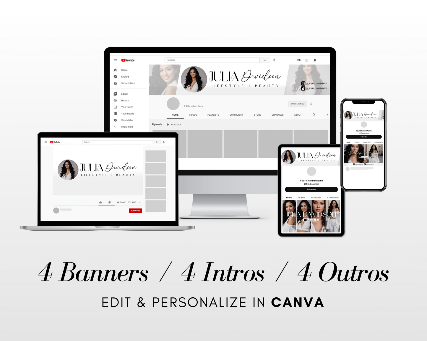YouTube Branding Kit | Canva Template Bundle