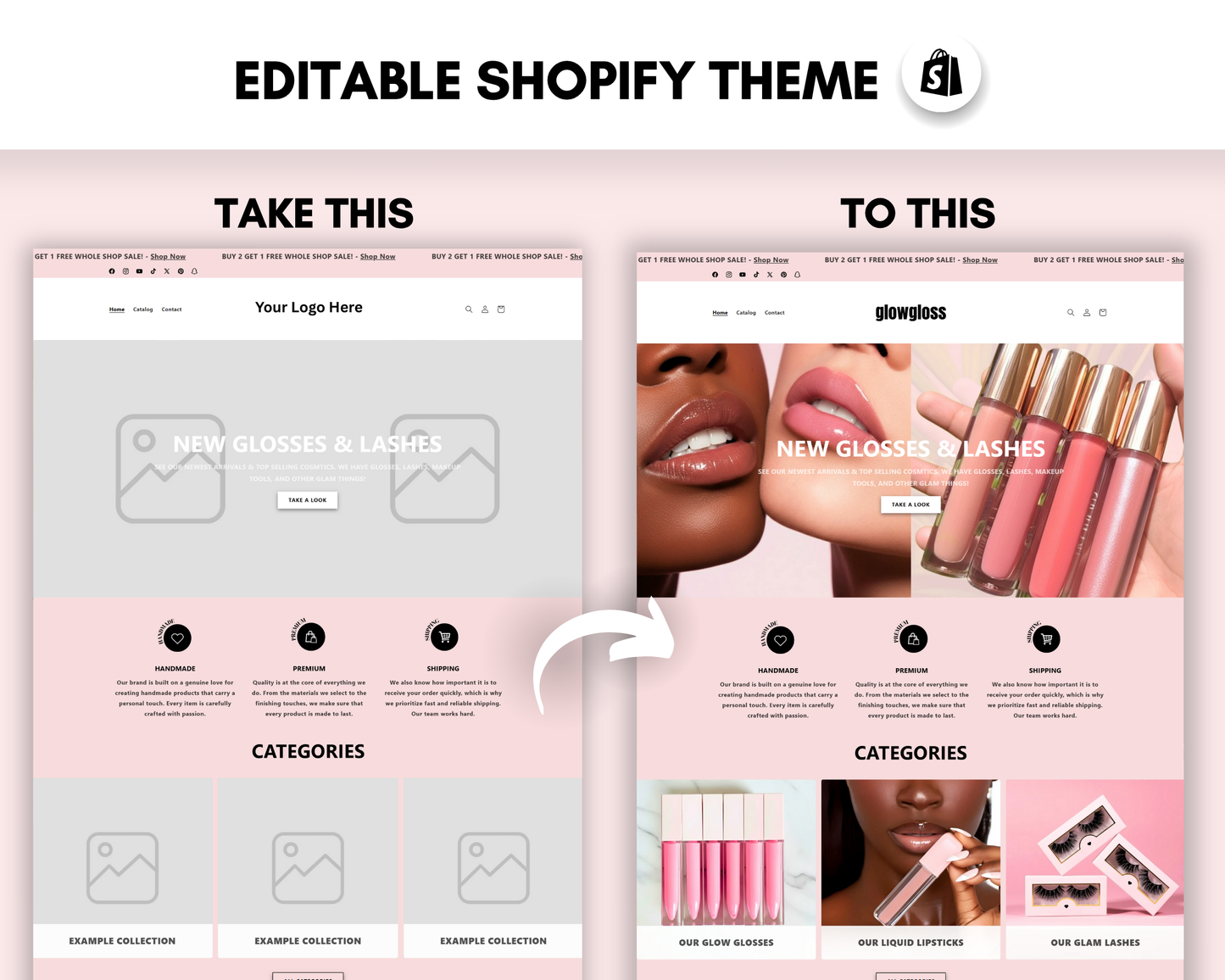 Shopify Website Template | Velour Pink