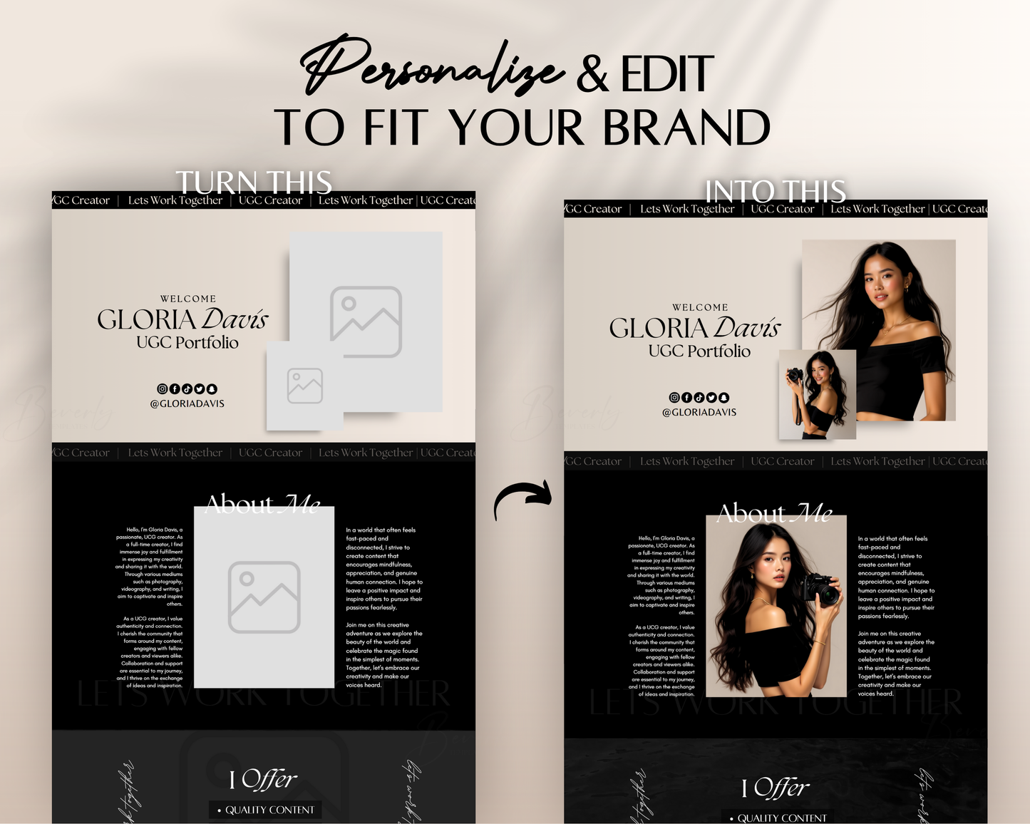 100+ UGC Templates | UGC Canva Portfolio Website | Price lists, UGC Invoices, IG Post templates & More
