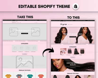 Shopify Website Template | LuxePress Pink