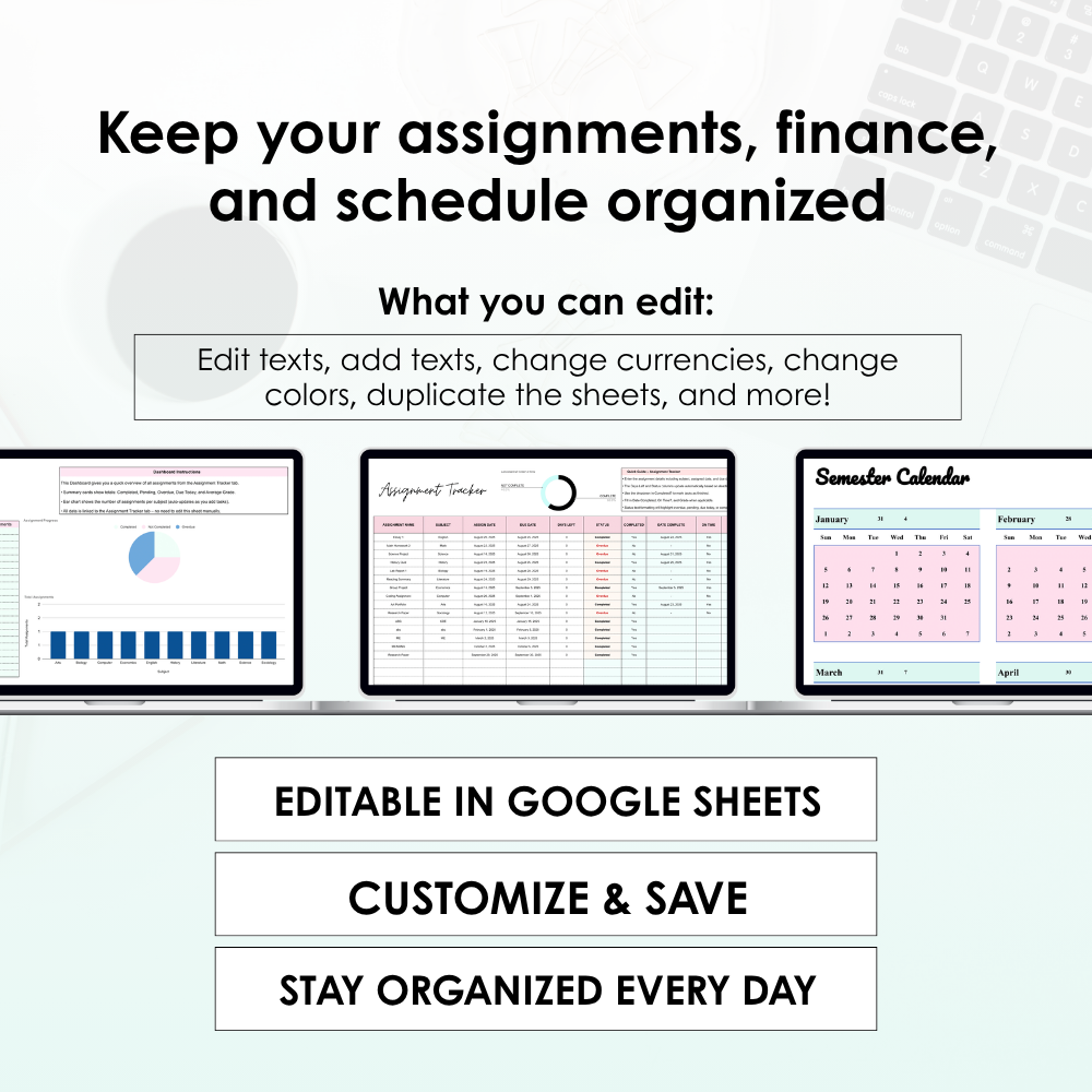 Student Planner Spreadsheets | Google Sheets Bundle