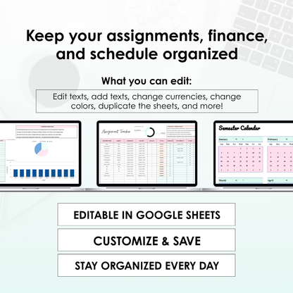 Student Planner Spreadsheets | Google Sheets Bundle