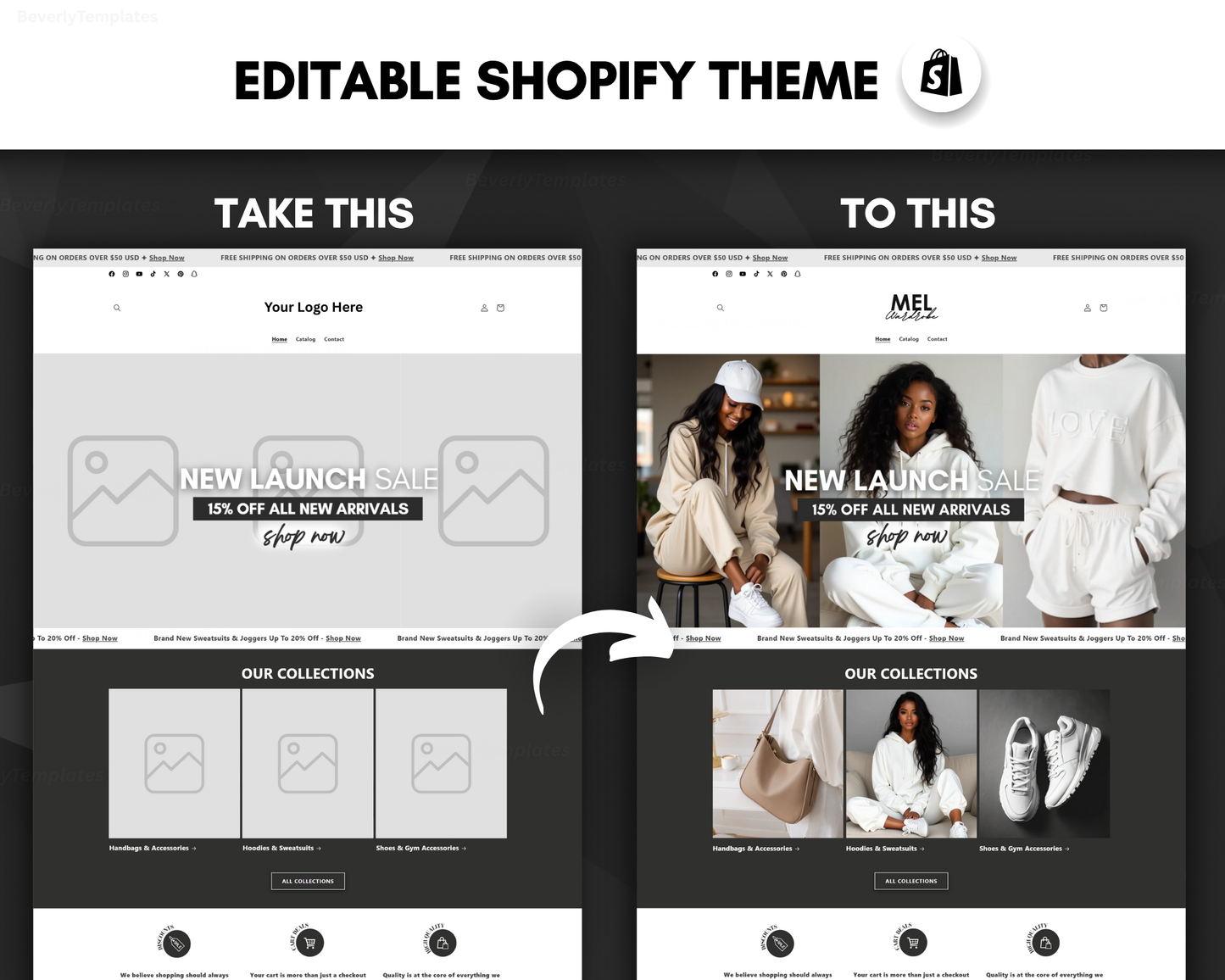 Shopify Website Template | Mel Apparel