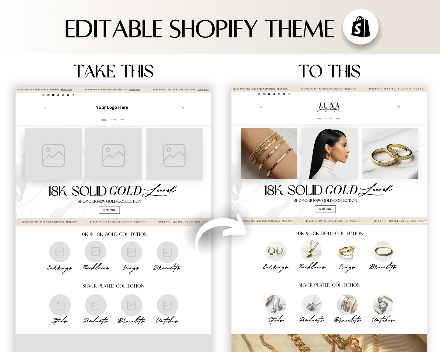 Shopify Website Template | Luna Ivory