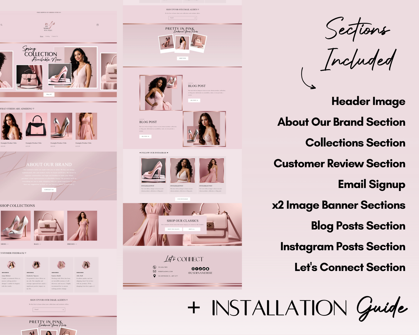 Shopify Website Template | Rose Gold