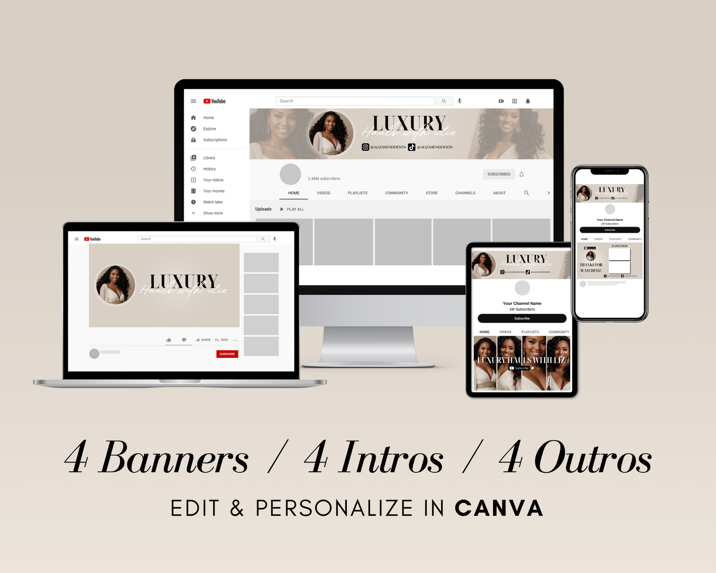 YouTube Branding Kit | Canva Template Bundle