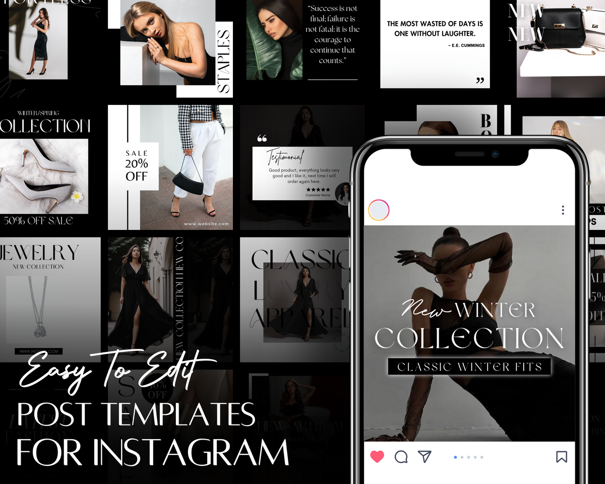 Instagram Post Templates | Canva Templates | Dark Luxury – BeverlyTemplates