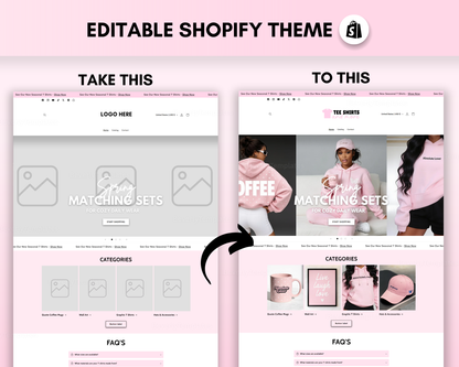 Shopify Website Template | ClaraBelle Pink