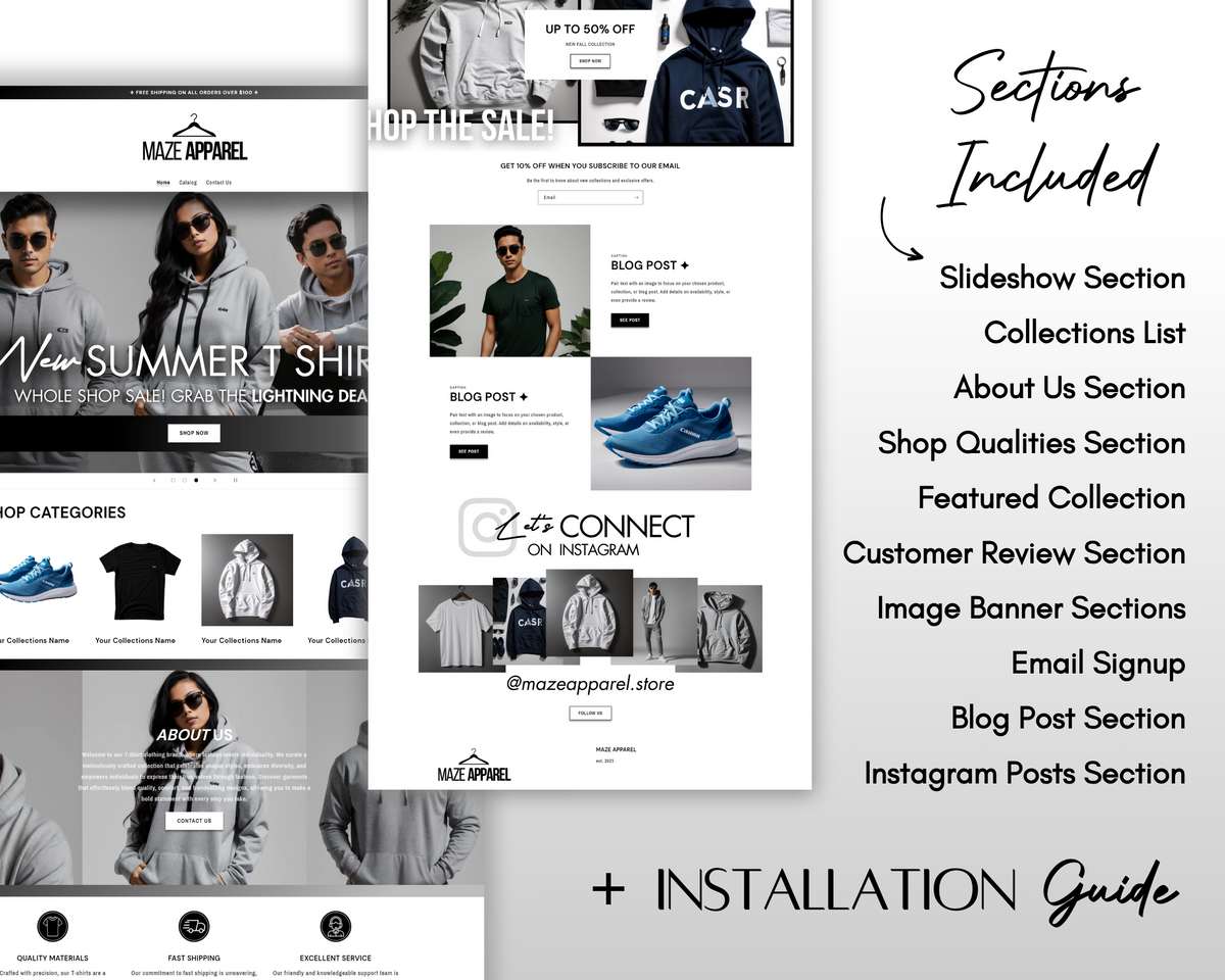 Shopify Website Template | Maze Apparel – BeverlyTemplates