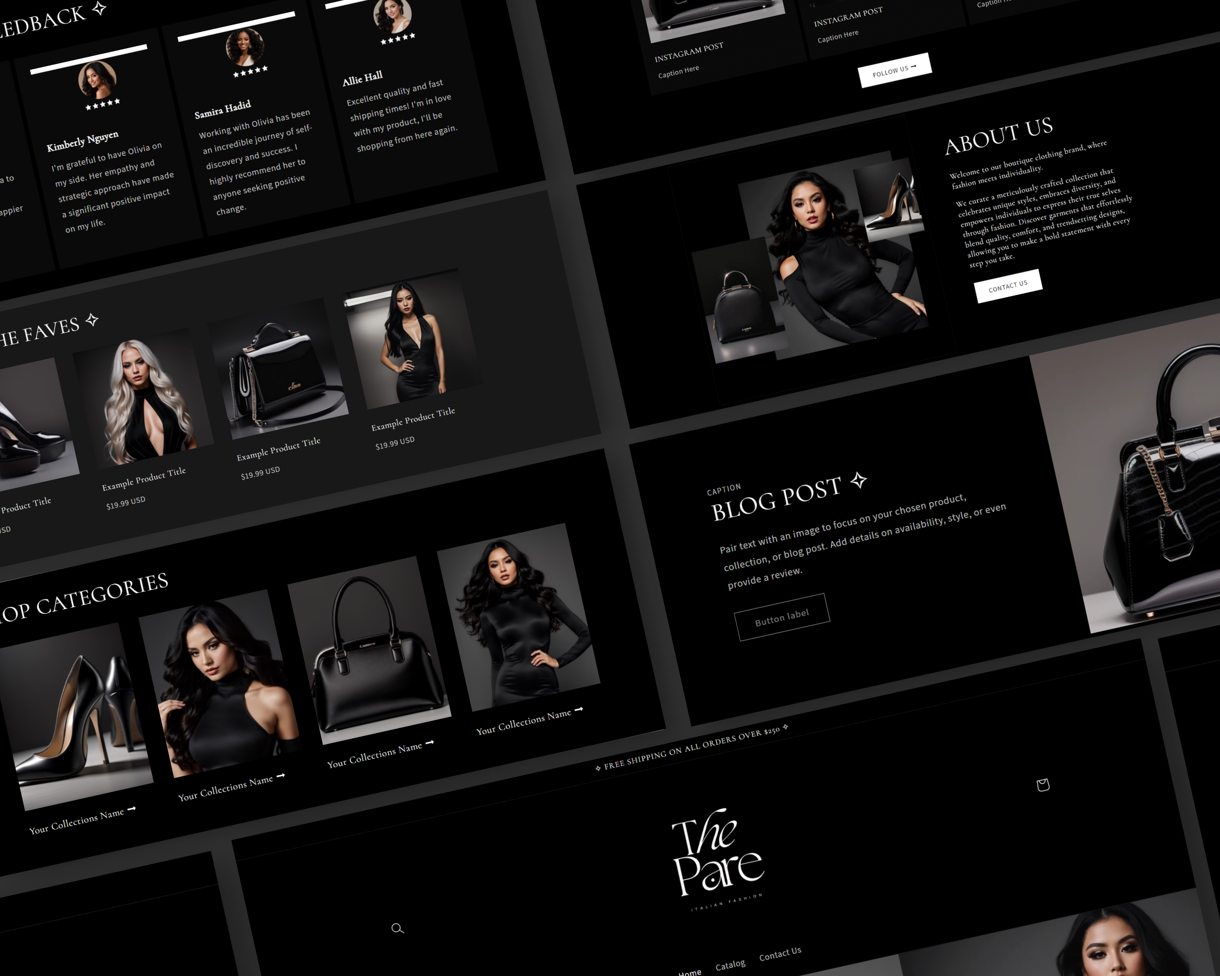 Shopify Website Template Dark Luxury BeverlyTemplates