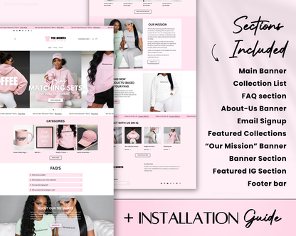 Shopify Website Template | ClaraBelle Pink