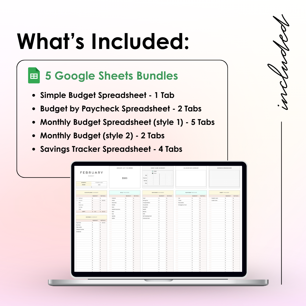 Personal Finance Tracker | Google Sheets Bundle