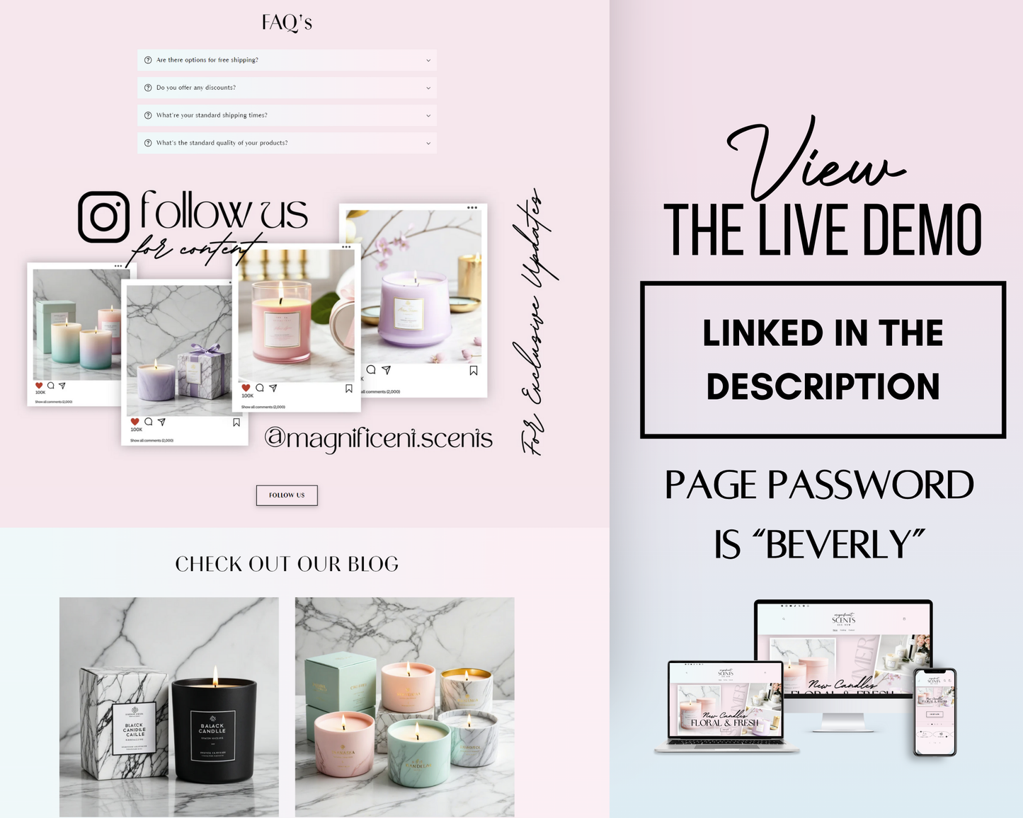 Shopify Website Template | CandleLane Pastel