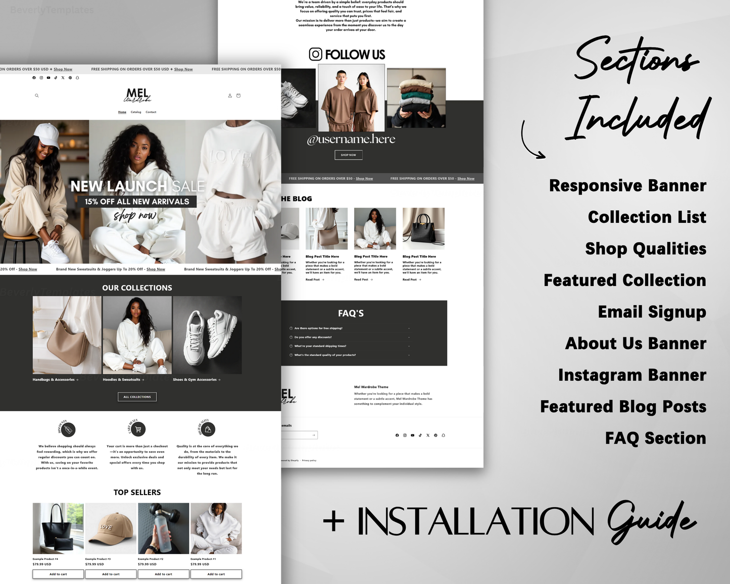 Shopify Website Template | Mel Apparel
