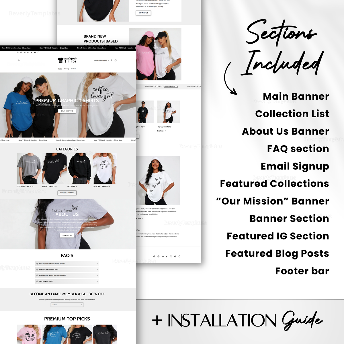 Shopify Website Template | UniqueTees