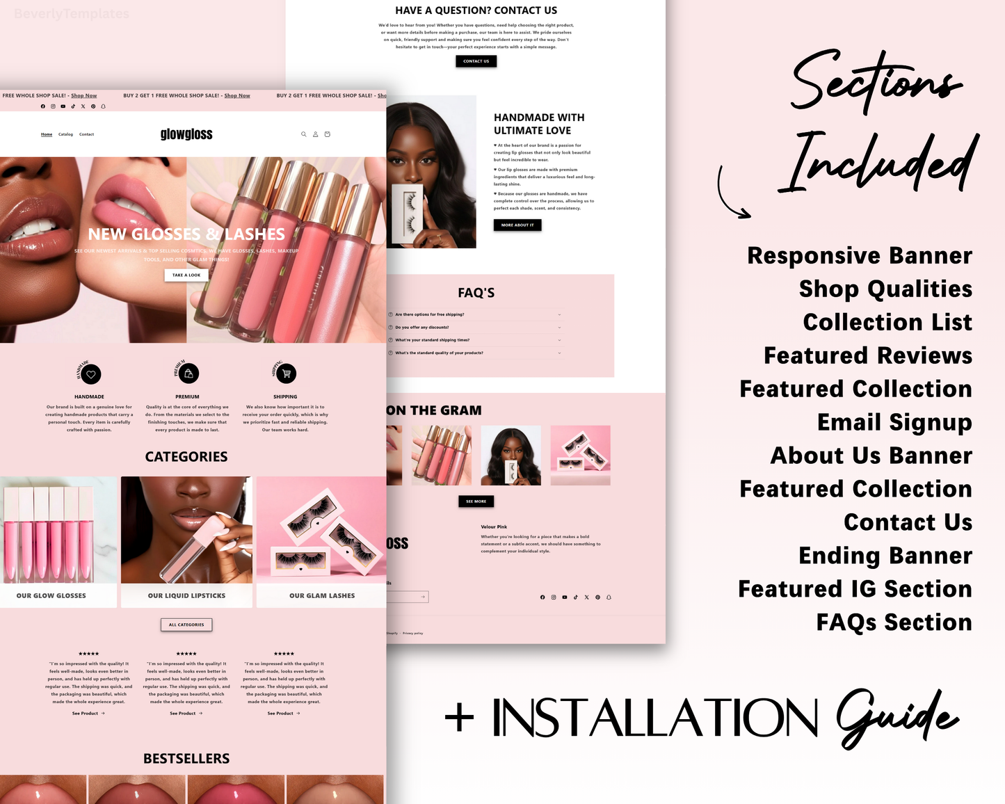 Shopify Website Template | Velour Pink